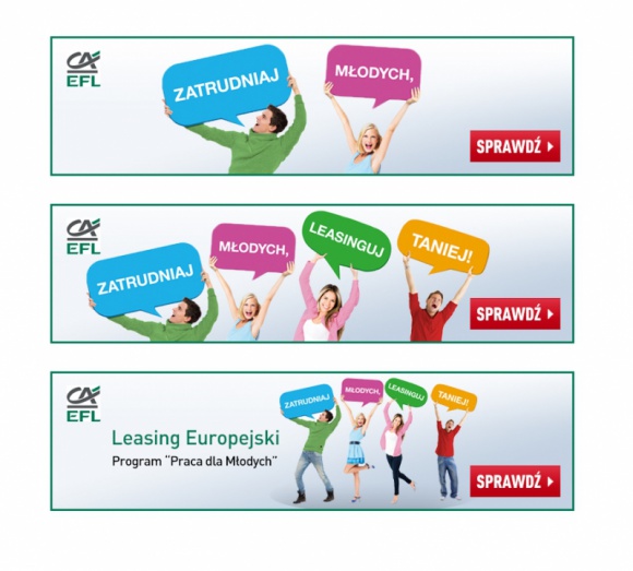 EFL promuje Leasing Europejski - Pracę dla młodych BIZNES, Media i PR - W kwietniu rozpoczęła się pierwsza odsłona wiosennej, sprzedażowej kampanii EFL. Prowadzona komunikacja podkreśla ofertę tańszego Leasingu Europejskiego skierowaną do firm, które zdecydują się udzielić wsparcia młodym osobom, wchodzącym na rynek pracy.