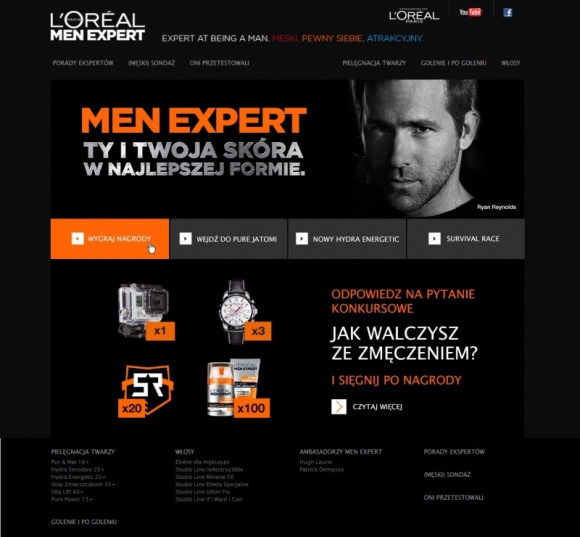 L’Oréal Men Expert: Zadbaj o skórę, zadbaj o formę BIZNES, Media i PR - L'Oréal Men Expert rozpoczyna intensywną wiosenną kampanię. Agencja Kamikaze przygotowała strategię działań w oparciu o cross-promocję z liderem fitness w Polsce - klubami Pure Jatomi Fitness.