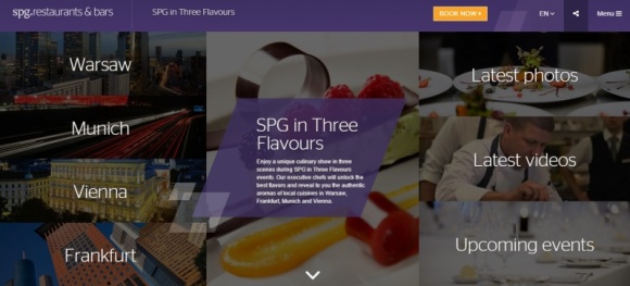 Kulinarne podróże ze Starwood Hotels & Resorts BIZNES, Media i PR - Dla sieci hoteli Starwood Hotels & Resorts, do której w Polsce należą hotele marki Sheraton, Westin i The Luxury Collection, agencja INSIGNIA przygotowała stronę internetową promującą serię wyjątkowych podróży kulinarnych po Wiedniu, Frankfurcie, Monachium i Warszawie.