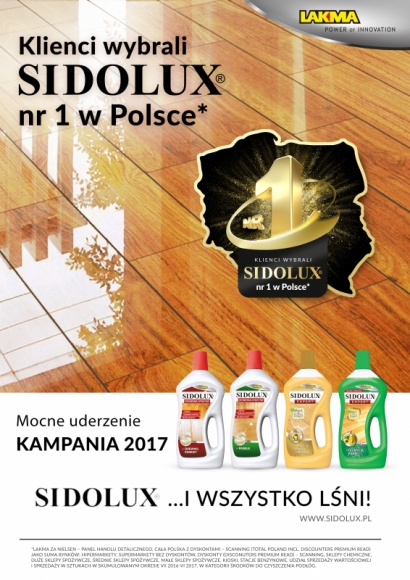 SIDOLUX nr 1 w Polsce - ruszyła nowa kampania reklamowa BIZNES, Media i PR - Lakma Strefa – producent i dystrybutor produktów chemii gospodarczej – z początkiem września 2017 r. rozpoczął ogólnopolską kampanię reklamową czołowych marek: Sidolux i Perlux.