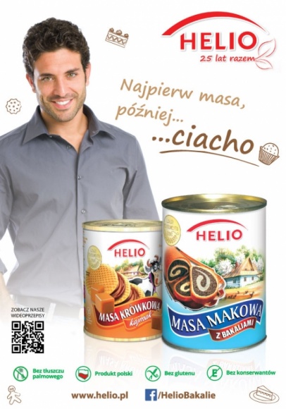 Kampania reklamowa HELIO, w rolach głównych: świąteczne bestsellery marki BIZNES, Media i PR - Firma HELIO wystartowała z przedświąteczną kampanią promującą swoje bestsellery- naturalnie zdrową gamę produktów bez konserwantów HELIO NATURA oraz bezglutenowe, gotowe masy do ciast HELIO.