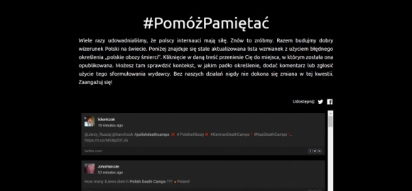 PomóżPamiętać.pl ponownie walczy z „polskimi obozami śmierci”