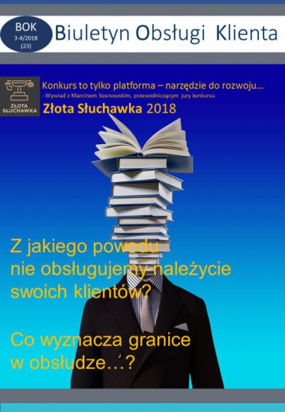 Biuletyn Obsługi Klienta patronem medialnym konkursu Złota Słuchawka 2018 BIZNES, Media i PR - Biuletyn Obsługi Klienta dołączył do grona patronów medialnych Konkursu „Złota Słuchawka” 2018, organizowanego przez Polskie Stowarzyszenie Marketingu SMB. Celem Konkursu jest promocja najlepszych praktyk i rozwiązań z zakresu zarządzania jednostkami typu call/contact center.