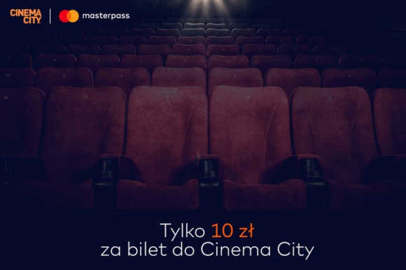 Bilety do Cinema City za 10 zł przy płatności Masterpass® BIZNES, Media i PR - Wystartowała nowa wspólna akcja promocyjna dla klientów Cinema City i Mastercard. W jej ramach za bilet na seans 2D opłacony kartą Mastercard lub Maestro za pomocą portfela cyfrowego Masterpass widzowie zapłacą jedynie 10 zł.