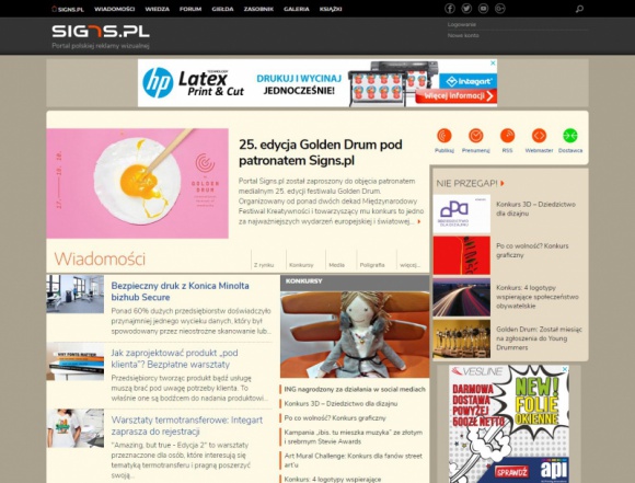 25. edycja Golden Drum pod patronatem Signs.pl BIZNES, Media i PR - Portal polskiej reklamy wizualnej Signs.pl został zaproszony do objęcia patronatem medialnym 25. edycji festiwalu Golden Drum. Organizowany od ponad dwóch dekad Międzynarodowy Festiwal Kreatywności to jedno z najważniejszych wydarzeń europejskiej i światowej branży kreatywnej.