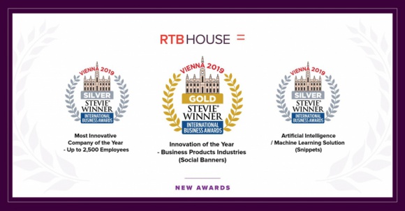 RTB House z trzema nagrodami Stevie® Awards BIZNES, Media i PR - 