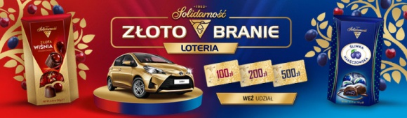 Solidarność silnie wspiera loterię „Złotobranie” BIZNES, Media i PR - Solidarność realizuje kampanię reklamową, która wspiera komunikacyjnie loterię konsumencką „Złotobranie”. Działania mediowe, zaplanowane do końca listopada br., obejmują telewizję, outdoor oraz kanały cyfrowe.