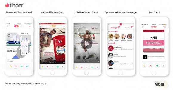 Tinder dla marek BIZNES, Media i PR - Tinder to najpopularniejsza aplikacja randkowa na świecie, która poza kojarzeniem osób w pary, może także połączyć użytkownika z… marką. Do dyspozycji jest pięć formatów, które nawiązują do specyfiki tego medium.
