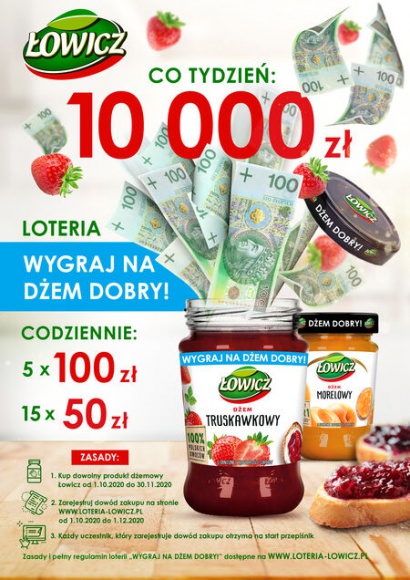 Peppermint z loterią marki Łowicz BIZNES, Media i PR - Agencja Peppermint powered by Quad odpowiada za koncepcję kreatywną oraz realizację loterii konsumenckiej dla marki Łowicz.