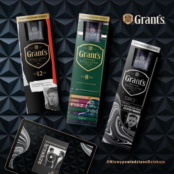 Peppermint powered by Quad wspiera aktywację marki Grant’s BIZNES, Media i PR - Zespół agencji odpowiada za wsparcie aktywacji konsumenckiej „Niewypowiedziane dziękuję”. W ramach działań promujących aktywację agencja przygotowała stronę konkursową oraz key visuale wykorzystywane w działaniach komunikacyjnych.