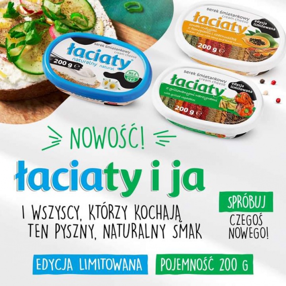 Nowe smaki serków śmietankowych Łaciate z Certyfikatem Dobry Produkt BIZNES, Media i PR - Certyfikat Dobry Produkt 2020 otrzymały serki śmietankowe Łaciate w kategorii Nowy Produkt. Nowe, wyjątkowe smaki powstały z oryginalnego połączenia warzyw, ziół i przypraw.