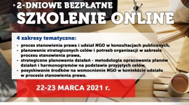 Bezpłatne szkolenie dla NGO - planowanie strategii, pozyskiwanie funduszy Fundusze unijne, BIZNES - Bezpłatne szkolenie w formie online. 22-23 marca podczas 2 dni szkolenia przybliżymy zagadnienia z zakresu konsultacji publicznych, tworzenia strategii i wyznaczania celów organizacji oraz pozyskiwania środków na wzmocnienie NGO.