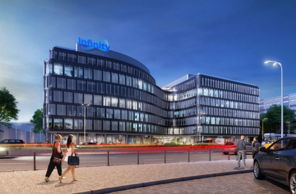 Infinity office building has commenced Nieruchomości, BIZNES - The construction of a slurry wall as part of the construction of the Infinity office building in Wrocław has begun.